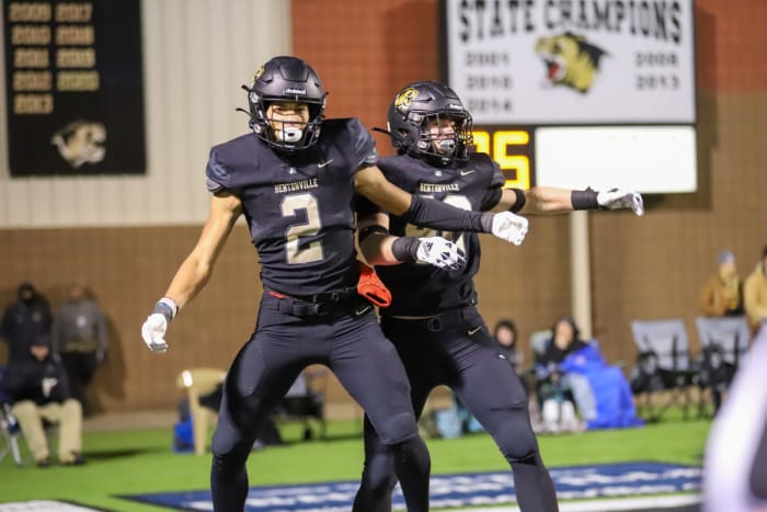 Bentonville senior CJ Brown has totaled 18 catches this season for 396 yards and five touchdowns.